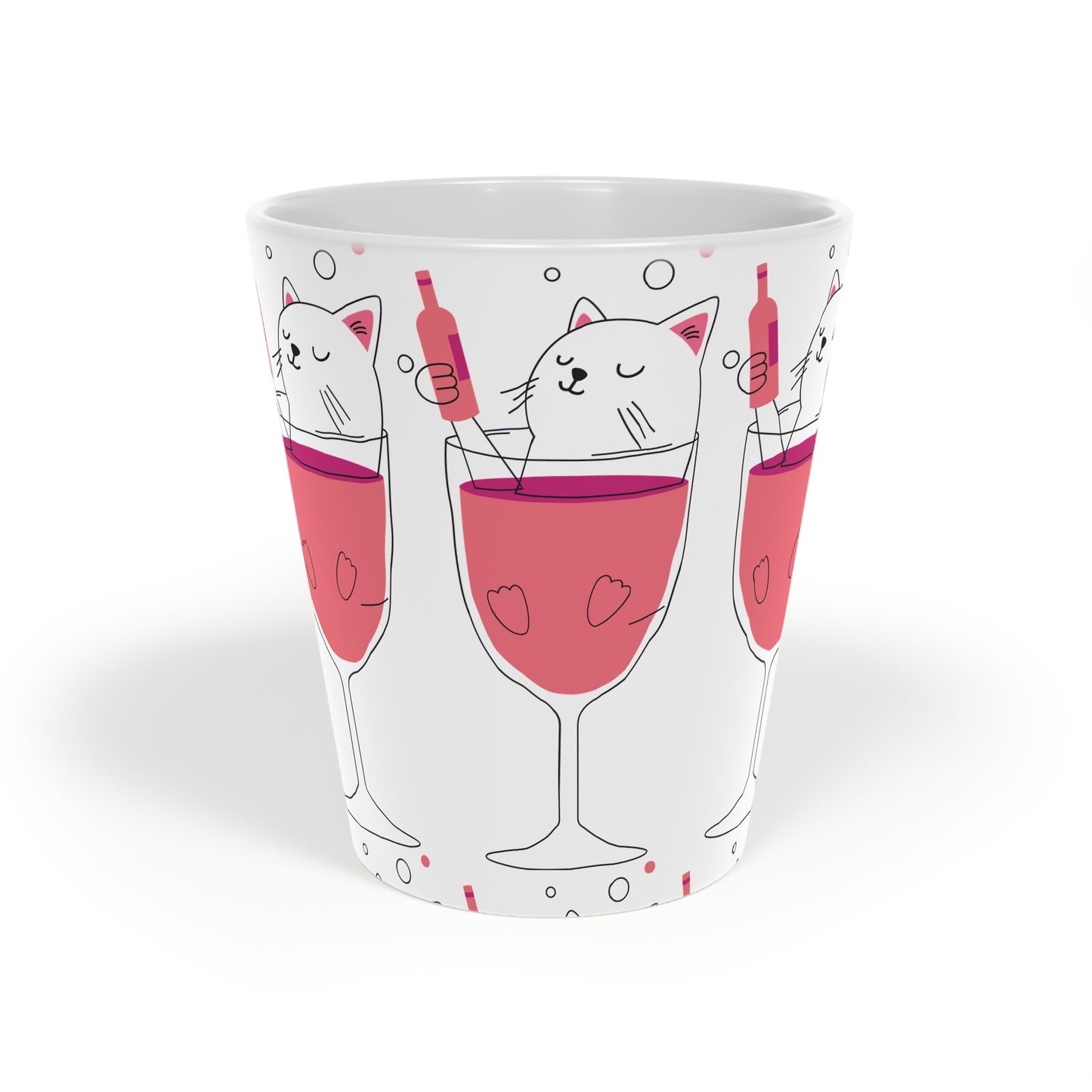 Whimsical Cat Latte Mug - 12oz Playful Drinkware for Cat Lovers