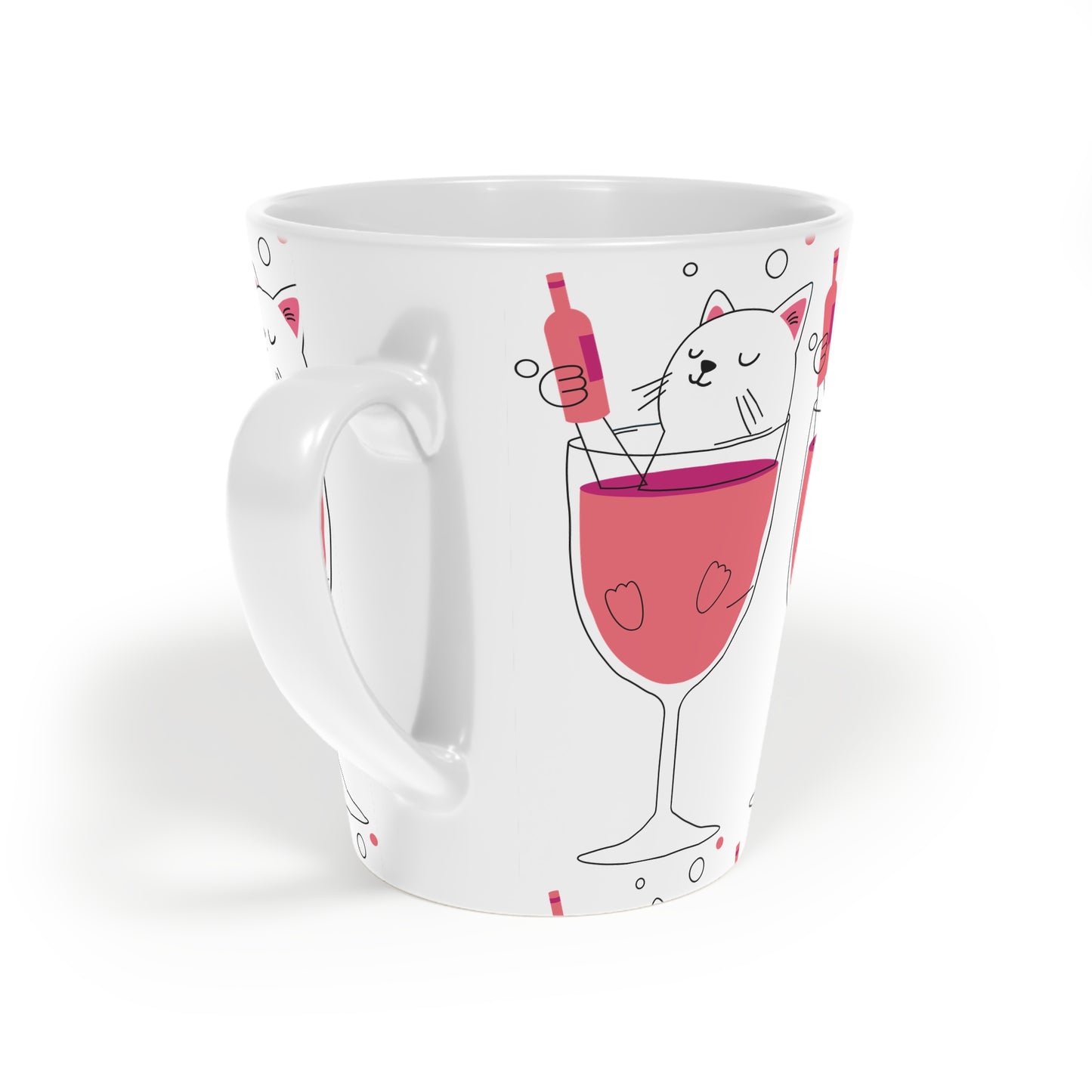 Whimsical Cat Latte Mug - 12oz Playful Drinkware for Cat Lovers