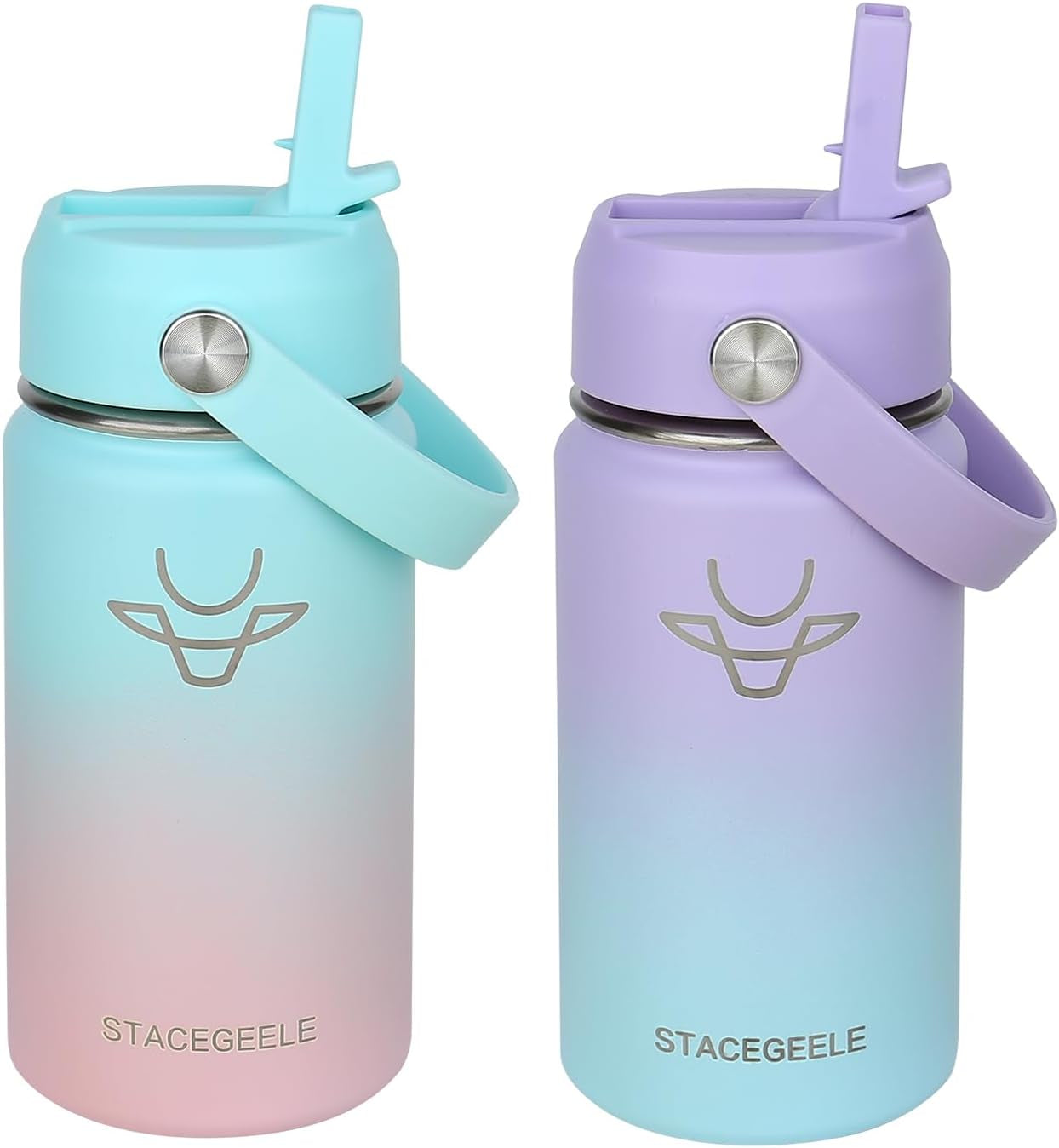 STACEGEELE Insulated Stainless Steel Vacuum Water Bottle with Spout Lid & Screw-On Cap | Leak-Proof, Lightweight, Eco-Friendly Flask for Kids - Available in 18Oz, 24Oz, 32Oz, and 40Oz (32Oz Pink)