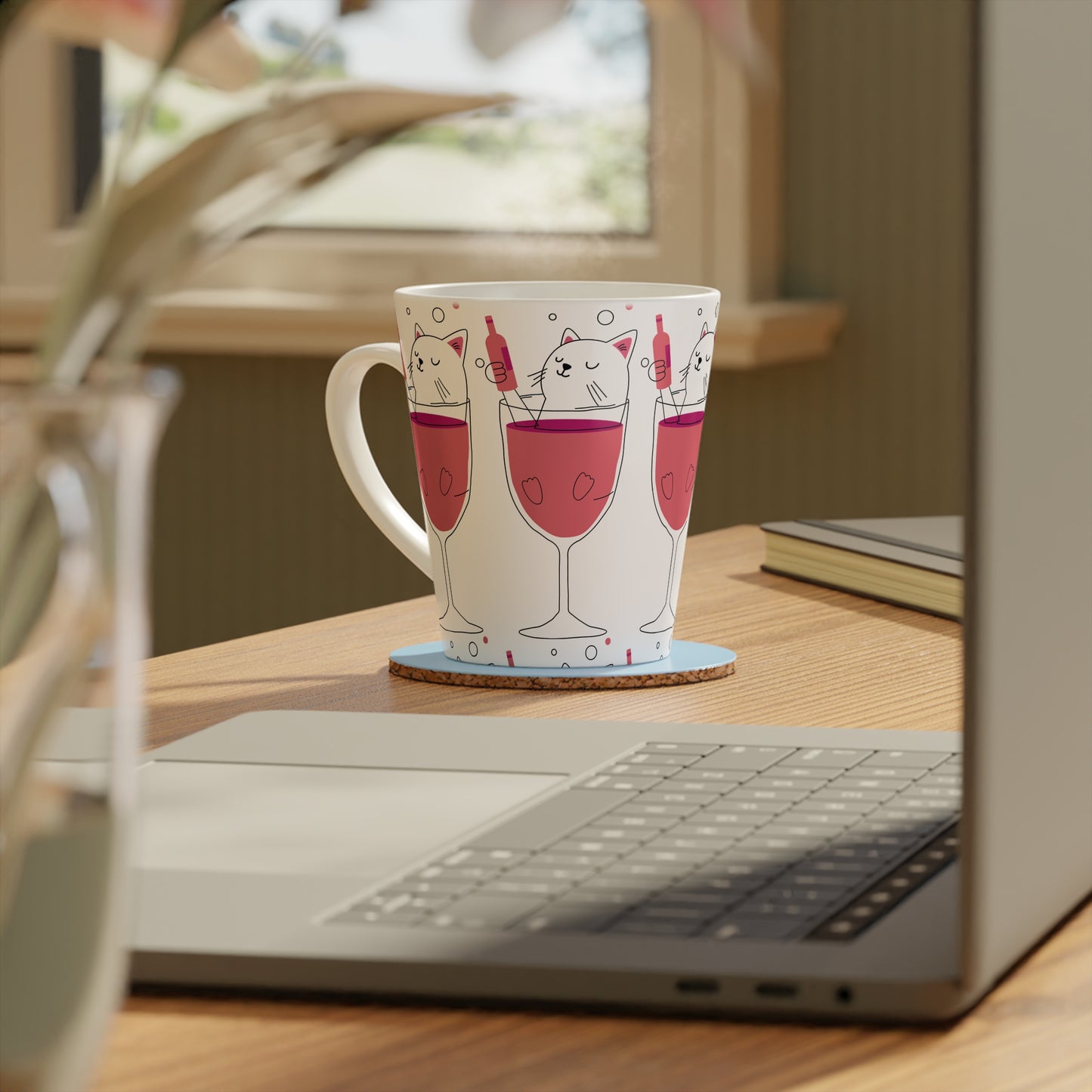 Whimsical Cat Latte Mug - 12oz Playful Drinkware for Cat Lovers