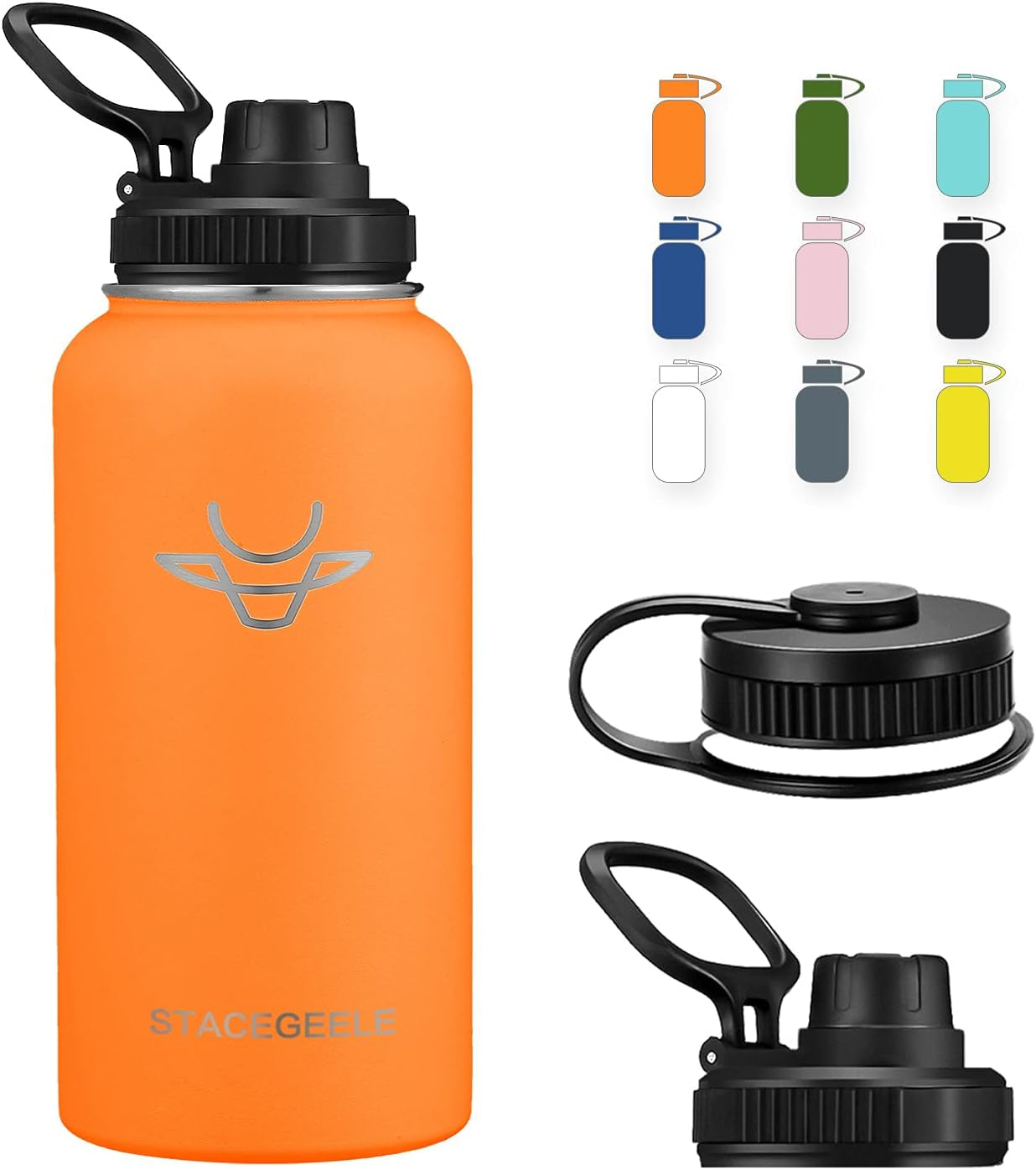 STACEGEELE Insulated Stainless Steel Vacuum Water Bottle with Spout Lid & Screw-On Cap | Leak-Proof, Lightweight, Eco-Friendly Flask for Kids - Available in 18Oz, 24Oz, 32Oz, and 40Oz (32Oz Pink)