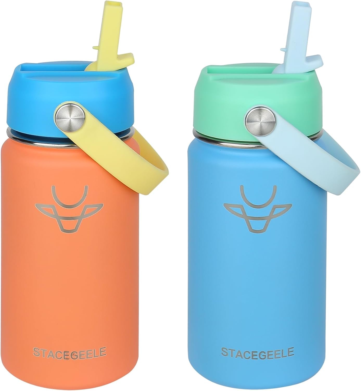 STACEGEELE Insulated Stainless Steel Vacuum Water Bottle with Spout Lid & Screw-On Cap | Leak-Proof, Lightweight, Eco-Friendly Flask for Kids - Available in 18Oz, 24Oz, 32Oz, and 40Oz (32Oz Pink)