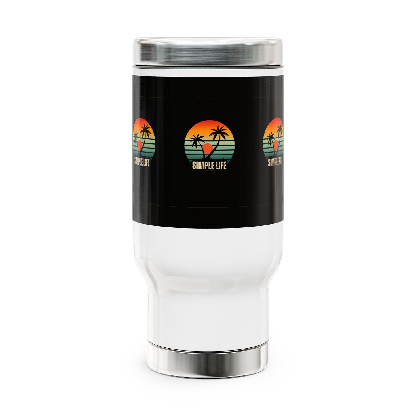 Simple Life Stainless Steel Travel Mug - 14oz, Tropical Paradise Design