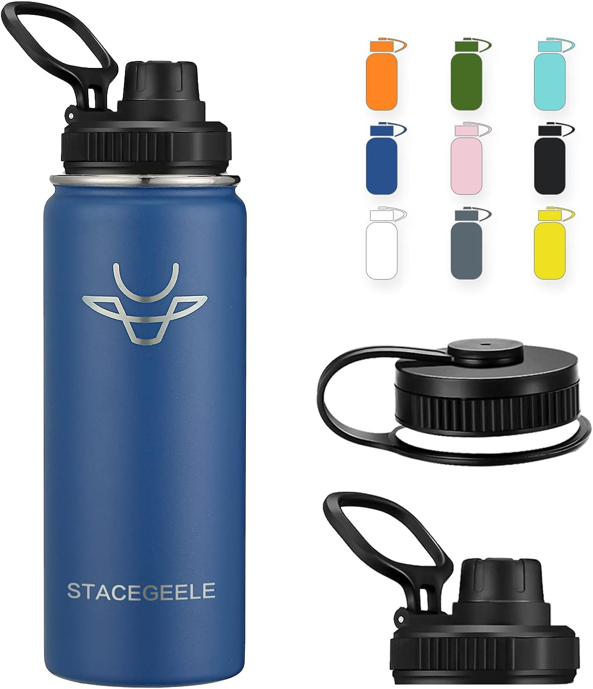 STACEGEELE Insulated Stainless Steel Vacuum Water Bottle with Spout Lid & Screw-On Cap | Leak-Proof, Lightweight, Eco-Friendly Flask for Kids - Available in 18Oz, 24Oz, 32Oz, and 40Oz (32Oz Pink)