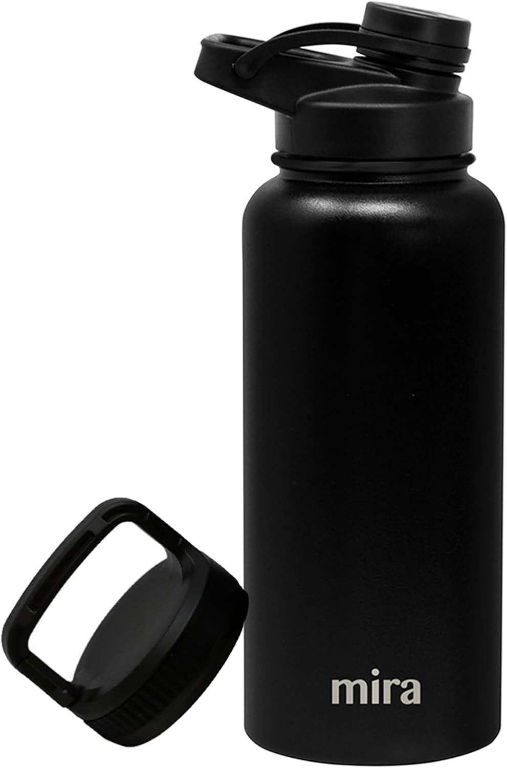 MIRA 32 Oz Insulated Stainless Steel Sports Bottle with Temperature Control - Easy-Drink Spout (24 Hours Cold/12 Hours Hot) - Black